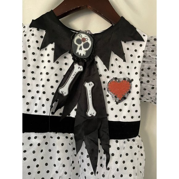 Rubies Opus Collection White/Black Polka Dot Tulle Ghost Girl Halloween Costume - Picture 4 of 10